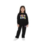 Girls Be Kind Butterfly Graphic Sweatsuit – Black Peplum