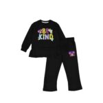 Girls Be Kind Butterfly Graphic Sweatsuit – Black Peplum