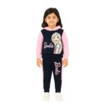 Girls Barbie Hooded Tracksuit – Pink & Black