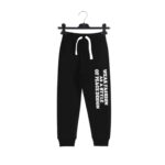 Girls Motivational Text Printed Tracksuit – Navy Blue & Black