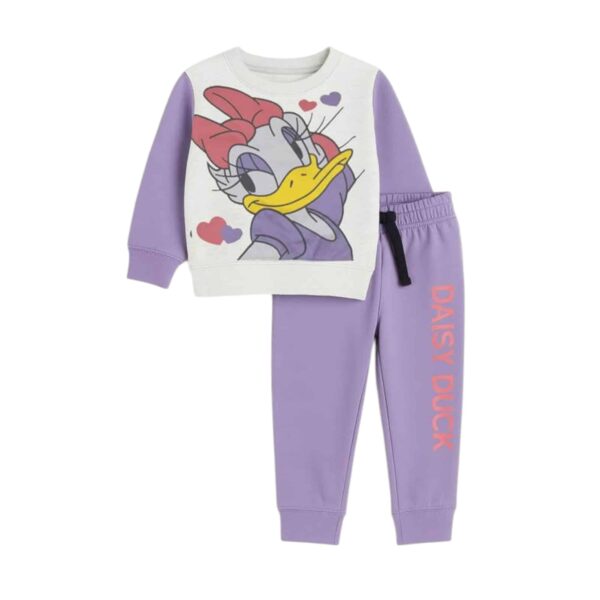 Girls Daisy Duck Printed Tracksuit – Purple