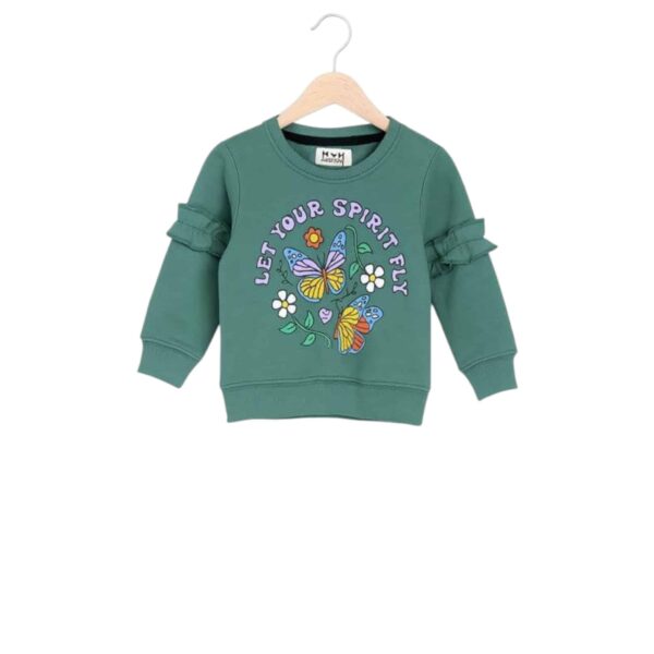 Girls Let Your Spirit Fly Butterfly Tracksuit – Green