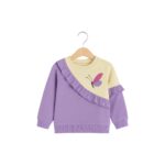 Girls Butterfly Printed Tracksuit – Purple & Yellow