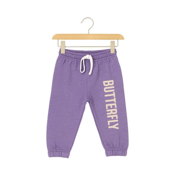 Girls Butterfly Printed Tracksuit – Purple & Yellow