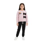 Girls Be Happy Bow Tracksuit – Pink & Black
