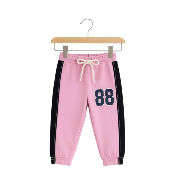 Girls Confident 88 Print Tracksuit – Pink & Navy
