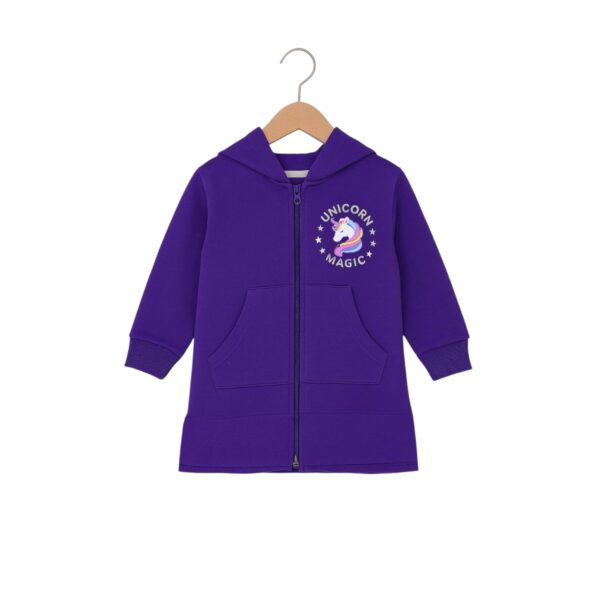 Girls Unicorn Magic Zip-Up Hoodie & Pant Set – Purple