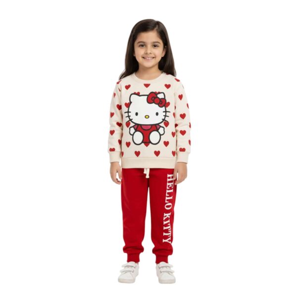 Girls Hello Kitty Tracksuit – Red & Cream