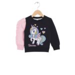 Girls Unicorn Printed Tracksuit – Pink & Black
