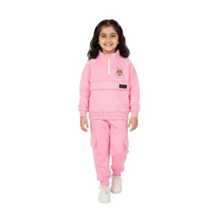 Girls Bugs Bunny Half-Zip Tracksuit – Pink