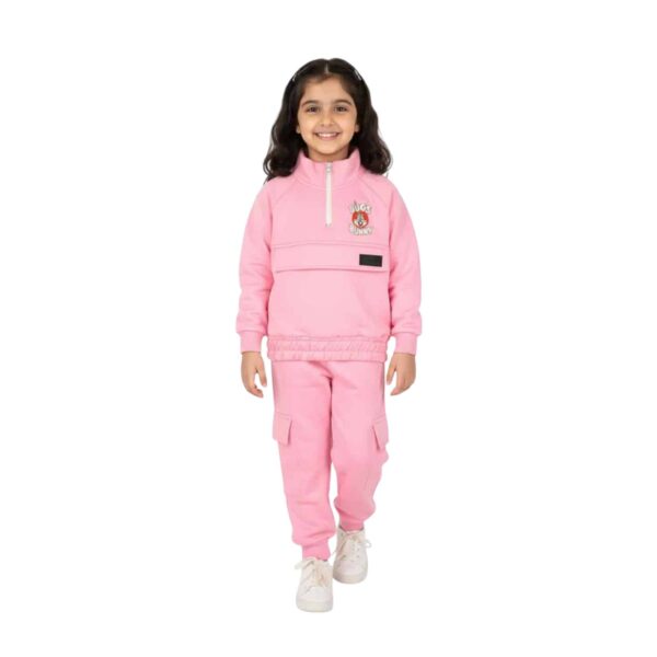 Girls Bugs Bunny Half-Zip Tracksuit – Pink
