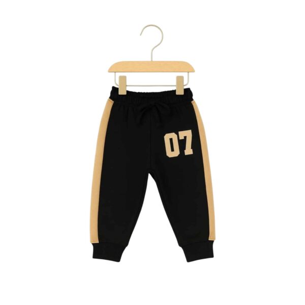 Boys Half Zip Hoodie Tracksuit – Black & Camel