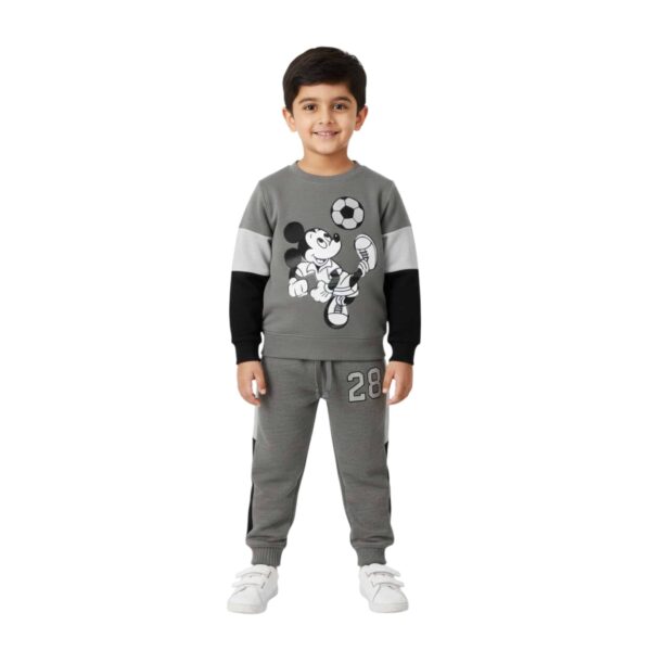 Boys Disney Mickey Mouse Soccer Graphic Tracksuit – Grey