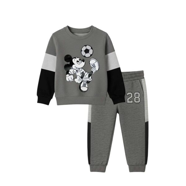Boys Disney Mickey Mouse Soccer Graphic Tracksuit – Grey