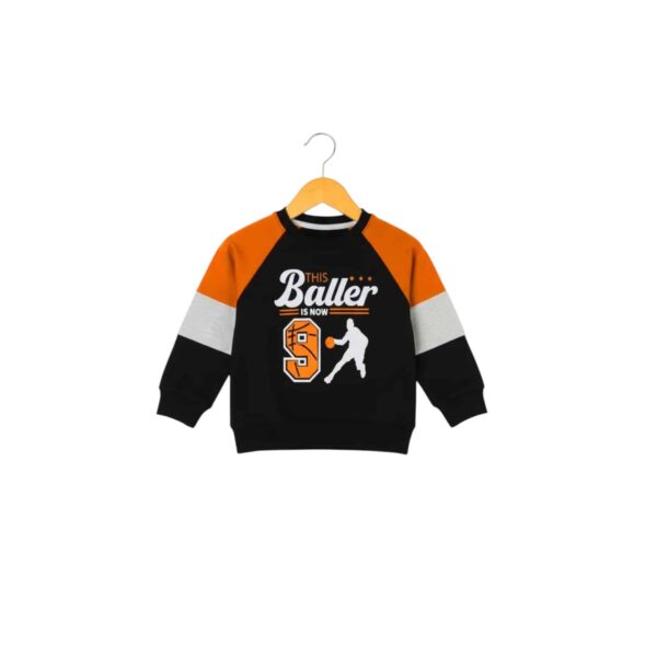 Boys Basketball "Baller" Tracksuit – Black & Orange