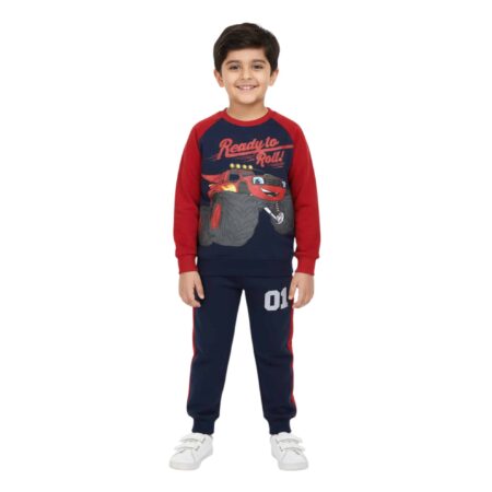 Boys "Ready to Roll" Monster Truck Graphic Tracksuit – Navy