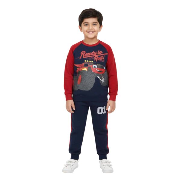 Boys "Ready to Roll" Monster Truck Graphic Tracksuit – Navy
