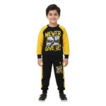Boys "Never Give Up!" Basketball Tracksuit – Black & Yellow